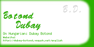 botond dubay business card
